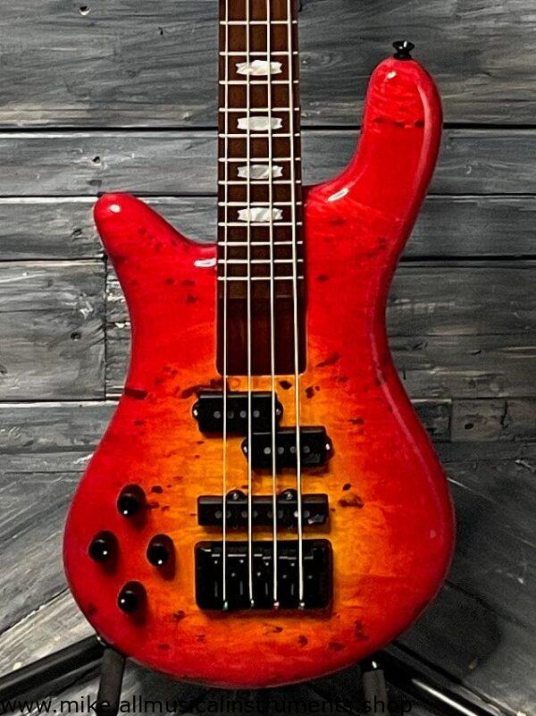 Spector Left handed Euro Bolt 4 EUROBOLT4INRLH 4 String Electric Bass Guitar- Inferno Red