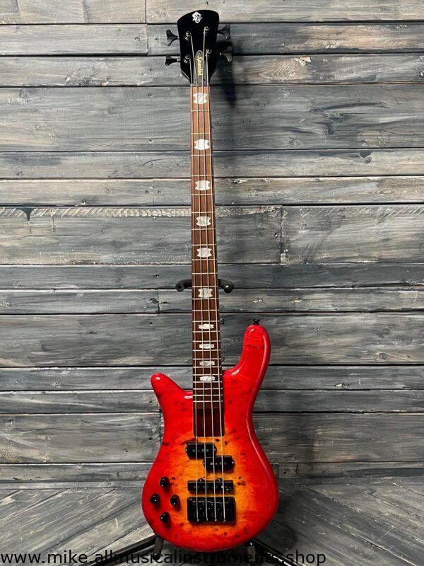 Spector Left handed Euro Bolt 4 EUROBOLT4INRLH 4 String Electric Bass Guitar- Inferno Red